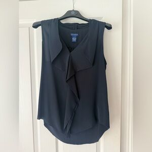 Doncaster Collection silk Navy Sleeveless Blouse size S